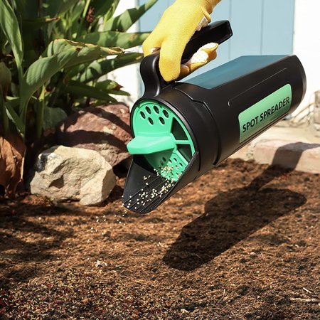 Spot Spreader Hand Shaker for Seed, Salt and Garden, Multiple Opening Sizes for Any Need, Up to 80oz Spot Spreader
